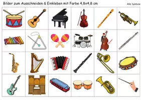 Vorschau - Arbeitsblätter - Materialpaket - Nichtleser - Musikinstrumente - DaZ/DaF / Deutsch / Sachunterricht - Seite 2