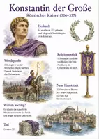 Vorschau - Arbeitsblätter - Lernposter + Arbeitsblätter zum Thema "Konstantin der Große" (Lückentext, Hörverstehen) + Lösung & MP3 + Mindmap + Infografik - Deckblatt