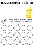 Vorschau - Arbeitsblätter - Wortarten Chips Musikinstrumente - DaZ/DaF / Deutsch (Nomen • Verben • Adjektive) - Seite 2