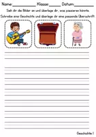 Vorschau - Spiele - Reizwortgeschichten Thema Musikinstrumente - DaZ/DaF / Deutsch (Geschichten schreiben) - Seite 1