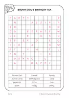 anteprima - Esercizi - Brown Owl's Birthday Tea - WORD SEARCH - Pagina 3
