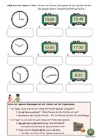 Vorschau - Arbeitsblätter - La hora - die spanische Uhrzeit (Merkblatt, Übung) - Seite 1