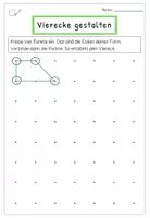 Vorschau - Arbeitsblätter - Vierecke zeichnen | Geometrie | Geometrische Figuren | Mathematik 1.-2. Klasse - Seite 1