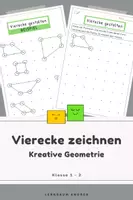 Vorschau - Arbeitsblätter - Vierecke zeichnen | Geometrie | Geometrische Figuren | Mathematik 1.-2. Klasse - Deckblatt