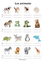 Vorschau - Arbeitsblätter - Los animales (Tiere) - Wortschatzerarbeitung, induktiv, bewegt - Seite 1
