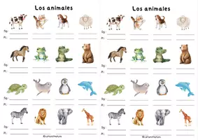 Vorschau - Arbeitsblätter - Los animales (Tiere) - Wortschatzerarbeitung, induktiv, bewegt - Seite 2
