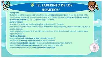 Vista previa - Hojas de trabajo - SIGUE EL LABERINTO HASTA EL NÚMERO 5 - página 1