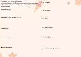Vorschau - Poster - Einschulungs-ABC, Elterninformationen und Willkommensbroschüre - Seite 1