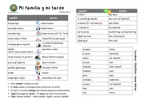 Vorschau - Arbeitsblätter - Wortschatzübersicht „Mi familia y mi tarde“ – Unidad 3A,4 (Vamos Adelante 1, Klett) - Seite 2