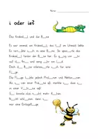 Vorschau - Arbeitsblätter - 2 x Arbeitsblatt zu i und ie (Lückentext) mit Lösungen - für´s Homeschooling geeignet - Deckblatt