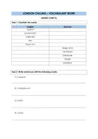 Vorschau - Arbeitsblätter - LONDON CALLING Vocabulary Work (More 3 Unit 5) - Seite 1