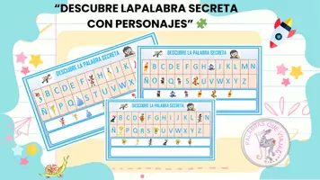 Vista previa - Hojas de trabajo - DESCUBRE PALABRAS SECRETAS CON PERSONAJES - Portada