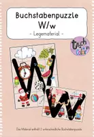 Vorschau - Stationenlernen - Buchstabeneinführung Ww - Buchstabenpuzzle - Deckblatt