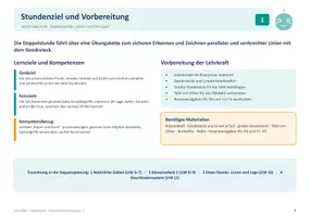 Vorschau - Stundenentwürfe - Mathe Unterrichtsvorbereitung Linien parallel und senkrecht - Seite 1
