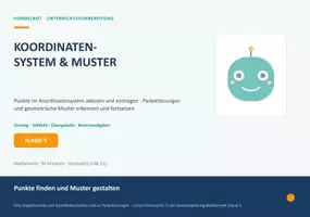 Vorschau - Stundenentwürfe - Mathe Unterrichtsvorbereitung Koordinatensystem und Muster - Deckblatt