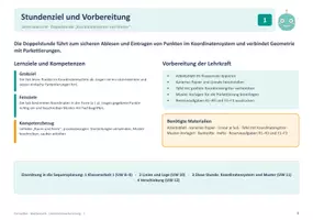Vorschau - Stundenentwürfe - Mathe Unterrichtsvorbereitung Koordinatensystem und Muster - Seite 1