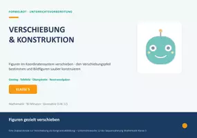 Vorschau - Stundenentwürfe - Mathe Unterrichtsvorbereitung Verschiebung - Deckblatt