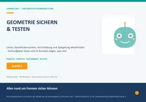 Vorschau - Test - Mathe Klasse 5 Test Geometrie und Koordinaten - Deckblatt