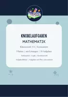 Vorschau - Arbeitsblätter - Mathe-Knobelaufgaben | Klasse 5-6 | mit Lösungen | inkl. Aufgabenblätter | mit Platz zum Rechnen - Deckblatt