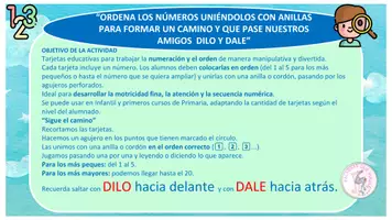 Vista previa - Juegos / Gamificación - ORDENA Y ENCADENA LOS NÚMEROS - página 1