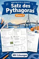 Vorschau - Arbeitsblätter - Satz des Pythagoras – Aufgaben Klasse 8 - Deckblatt