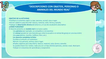 Vista previa - Juegos / Gamificación - DESCRIPCIONES CON OBJETOS, PERSONAS Y ANIMALES. - página 1