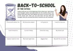 Vorschau - Arbeitsblätter - Back to School Activity – Time Capsule & Letter to My Future Self - Seite 1