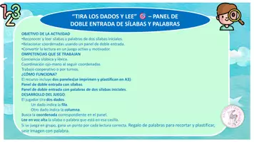 Vista previa - Hojas de trabajo - PANEL SILABAS Y PALABRAS - página 1