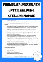 Vorschau - Arbeitsblätter - Formulierungshilfen Stellungnahme Urteilsbildung sprachliche Unterstützung - Deckblatt
