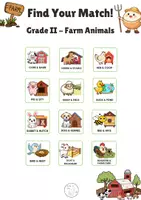 anteprima - Flashcard - Find Your Match! - Grade 2 - Attività per creare coppie - Pagina di copertina