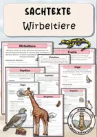 Vorschau - Merkblätter - Wirbeltiere - Deckblatt