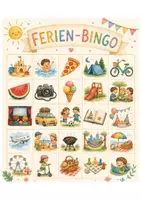 Vorschau - Arbeitsblätter - Ferienbingo mit Bildern oder Text - Deckblatt