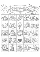 Vorschau - Arbeitsblätter - Ferienbingo mit Bildern oder Text - Seite 1