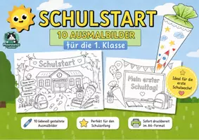 Vorschau - Mal- und Bastelvorlagen - Schulstart – 10 Ausmalbilder für die 1. Klasse | Erste Schulwoche & Einschulung - Seite 1