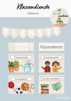 Vorschau - Bildkarten - Klassendienste - Merkkarten (beige) - Deckblatt