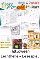 Vorschau - Arbeitsblätter - Halloween | Mathe | Deutsch | Klasse 2-4 | Lerntheke & Lesespiel - Seite 1