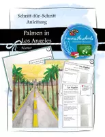 Vorschau - Mal- und Bastelvorlagen - Palmen in Los Angeles: Schritt-für-Schritt Anleitung - Deckblatt