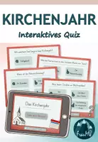 Vorschau - Interaktives Material - Kirchenjahr interaktives Quiz – Religion Klasse 3 & 4 (digital) - Deckblatt