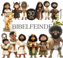 Vorschau - Bildkarten - Bibelfeinde Clipart, Biblische Bösewichte, Bibel-Geschichten Charaktere, Biblische Personen, Neues Testament, Altes Testament - Deckblatt
