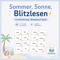 Vorschau - Spiele - Sommer, Sonne, Blitzlesen! Lesekarten für die Grundschule - Deckblatt