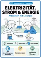 Vorschau - Arbeitsblätter - Elektrizität, Strom und Energie: Arbeitsheft mit Lösungen für Klasse 3/4 - Deckblatt