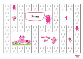 Vorschau - Spiele - Spiel "Wer legt 20" ungleichnamige Brüche addieren und subtrahieren - Seite 1