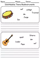 Vorschau - Arbeitsblätter - Schüttelsätze: Musikinstrumente - DaZ/DaF / Deutsch (Satzbau) - Seite 1