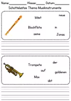 Vorschau - Arbeitsblätter - Schüttelsätze: Musikinstrumente - DaZ/DaF / Deutsch (Satzbau) - Seite 3