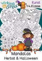 Vorschau - Mal- und Bastelvorlagen - Mandalas und Ausmalbilder Herbst & Halloween | Kunst Klasse 1-3 | Malvorlagen - Seite 1
