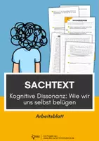 Vorschau - Arbeitsblätter - Sachtext zu kognitive Dissonanz für Klasse 8-10 - Deckblatt