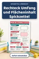 Vorschau - Poster - Rechteck: Umfang und Flächeninhalt Spickzettel - Deckblatt