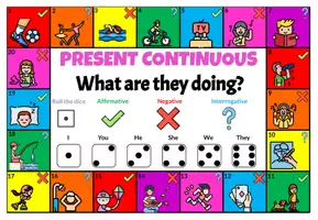 anteprima - Materiale interattivo - PRESENT CONTINUOUS: WHAT ARE THEY DOING? – Board Game - Pagina 1