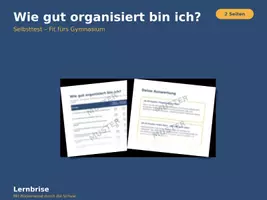 Vorschau - Merkblätter - Selbsttest "Wie gut organisiert bin ich?" – Mit Auswertung. - Deckblatt