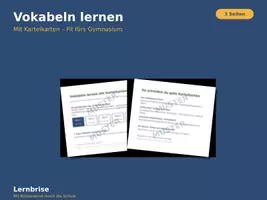 Vorschau - Merkblätter - Vokabeln lernen mit Karteikarten - Das 5-Fächer-System einfach erklärt - Deckblatt